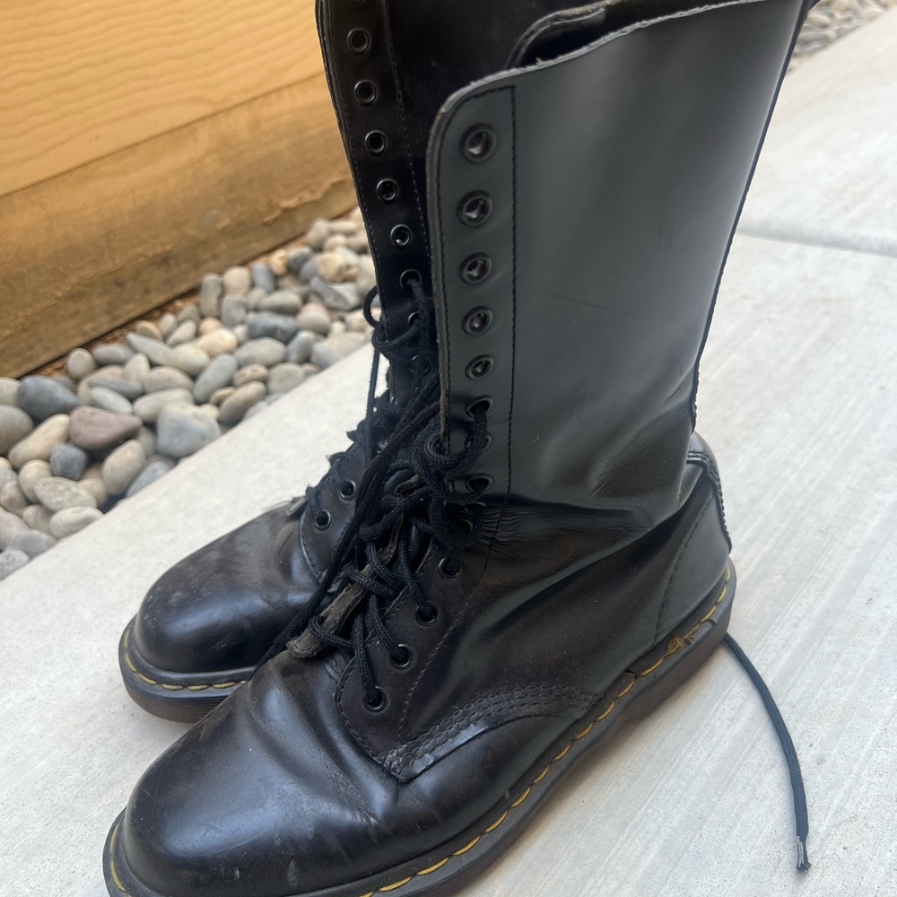 Dr. Martens Black Leather Moto Boots size women’s 11